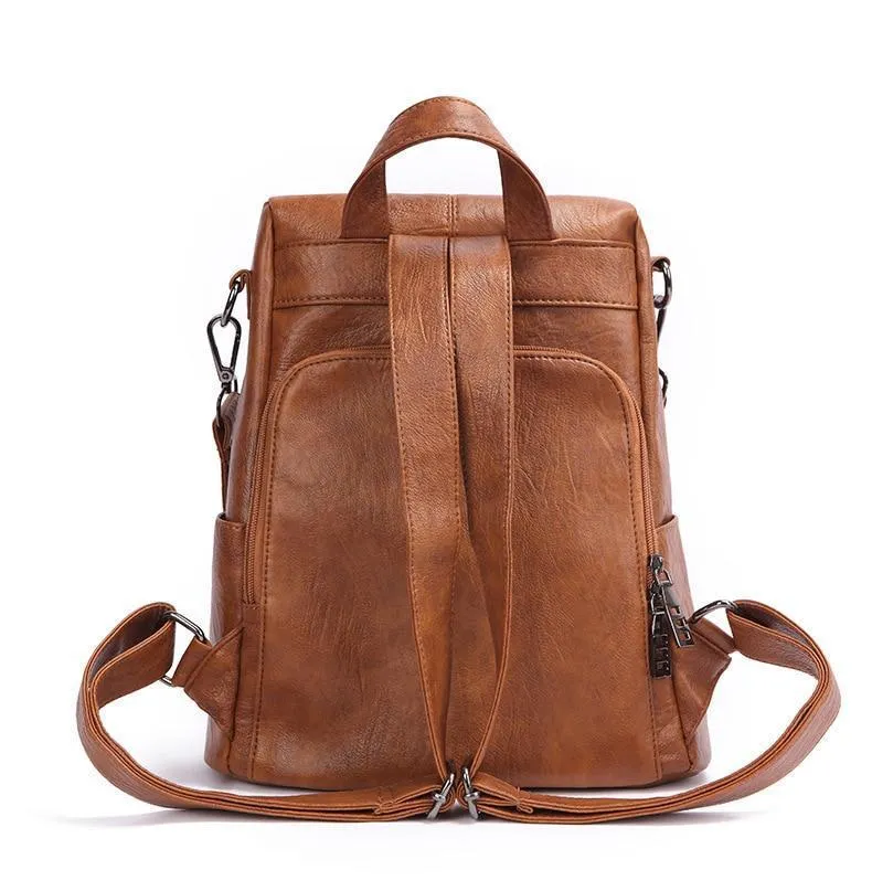 Theft Women's Backpack Streamlined Local shipping Leather Anti