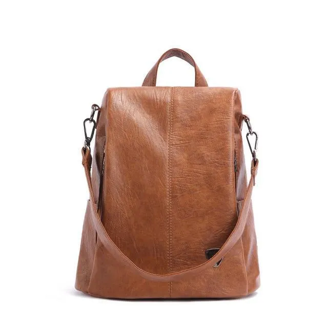 Theft Women's Backpack Streamlined Local shipping Leather Anti