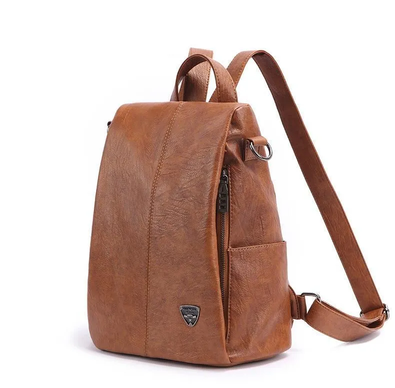 Theft Women's Backpack Streamlined Local shipping Leather Anti
