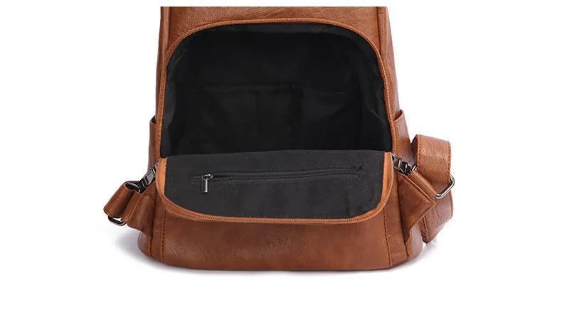 Theft Women's Backpack Streamlined Local shipping Leather Anti