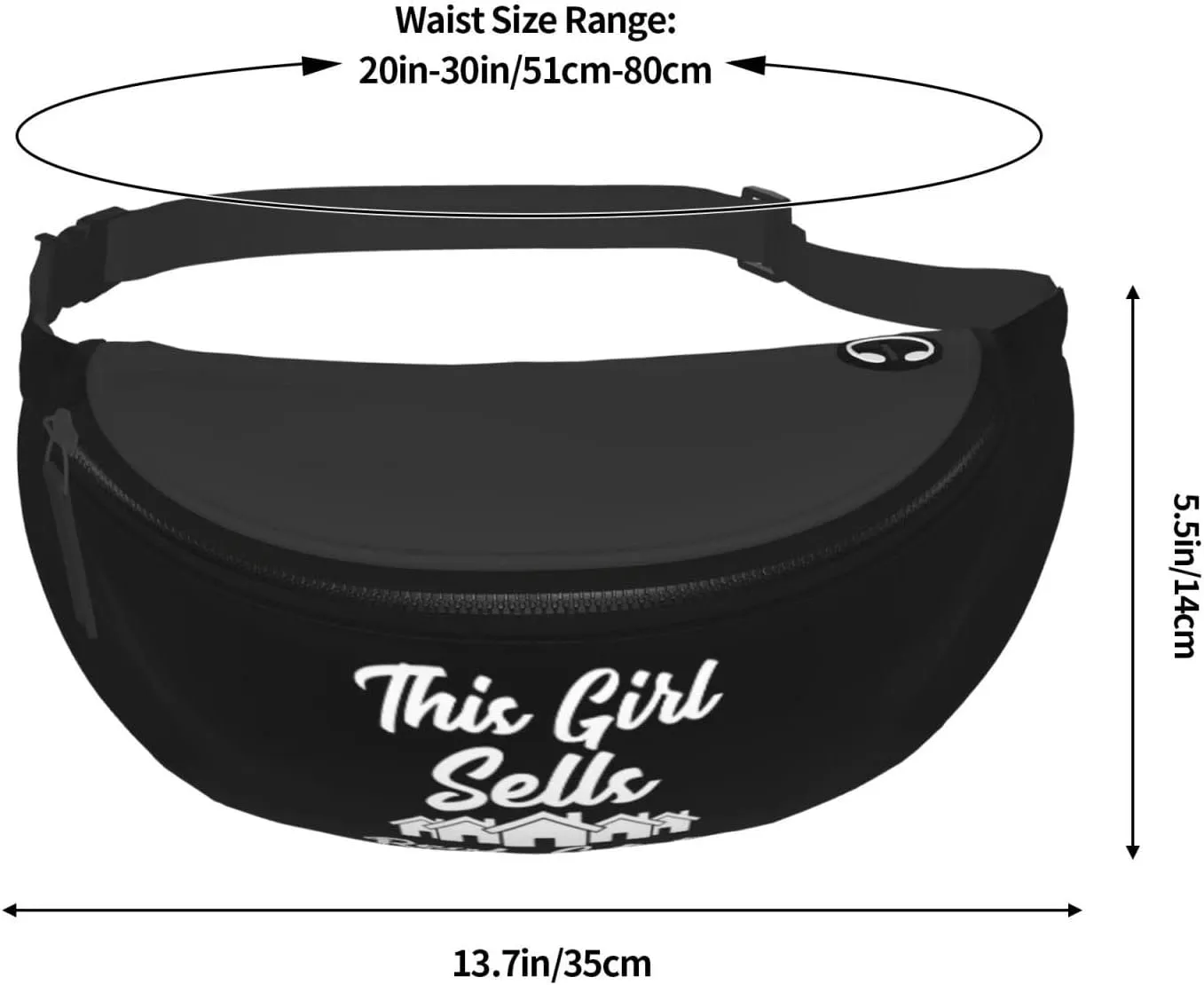 This Girl Sells Real Estate Adjustable Leisure Waistpack Outdoor Sports Running Waistpack Travel Phone Bag