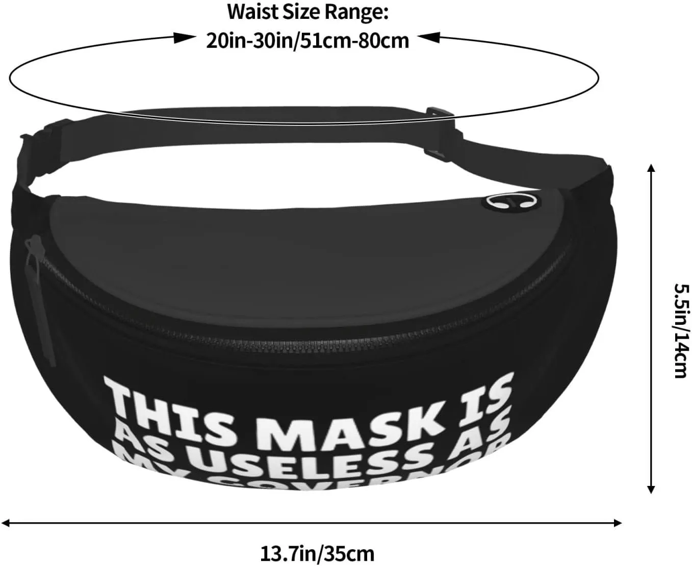 This Mask Is As Useless As The Governor Unisex Adjustable Waist Bag Outdoor Sports Running Waist Bag Business Travel Phone Bag