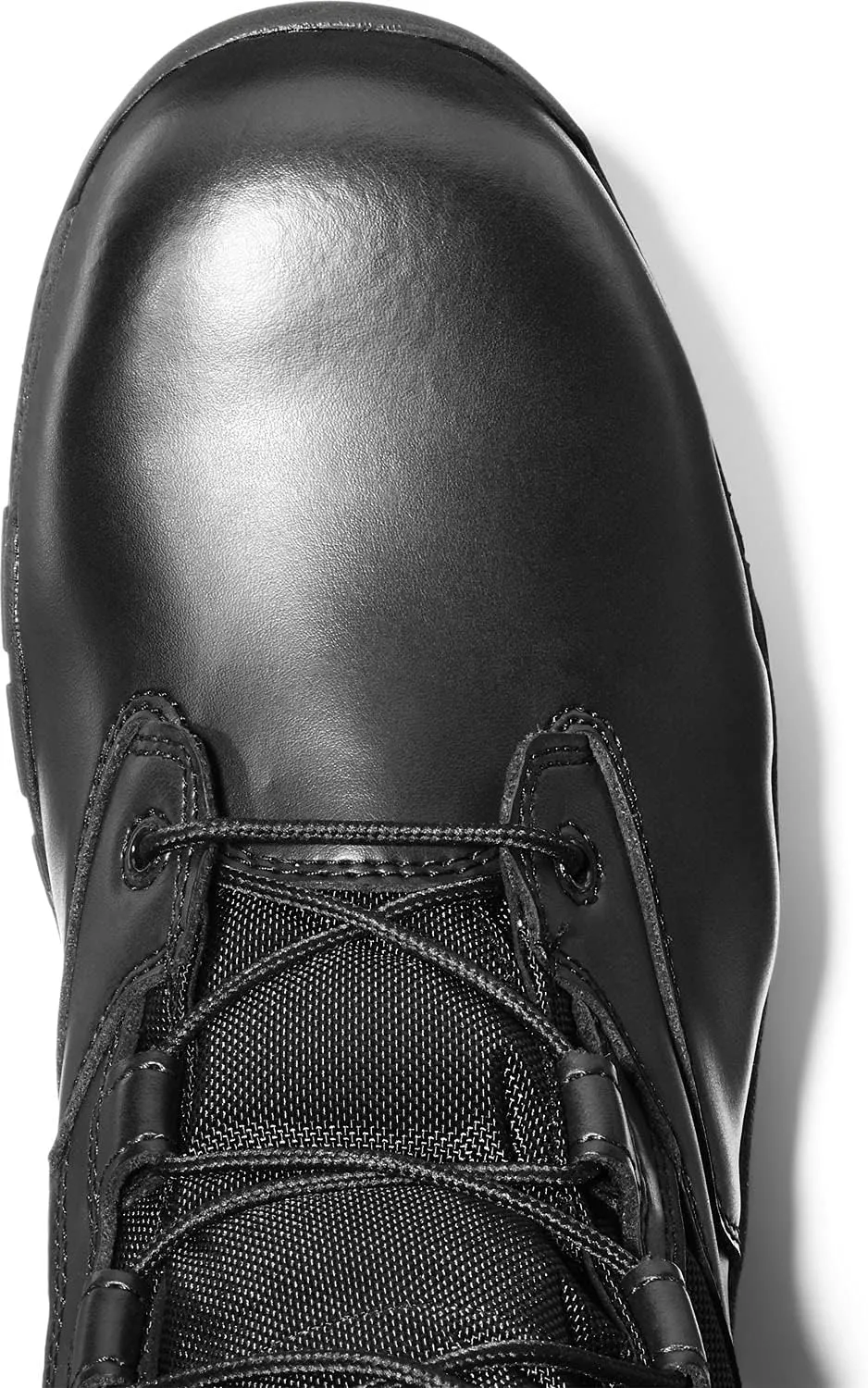 Timberland PRO Men's 6 Inch Valor Comp Toe Waterproof Side Zip Work Boot, Black Smooth Leather Ballistic Nylon