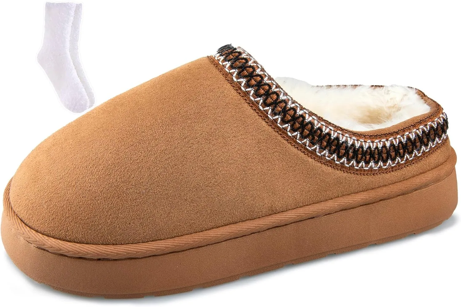 TOCONFFON Women's Fuzzy Cozy Warm Slippers Lightweight Platform House Slippers Fluffy Anti-Skid Plush Memory Foam Indoor Outdoor Home Shoes