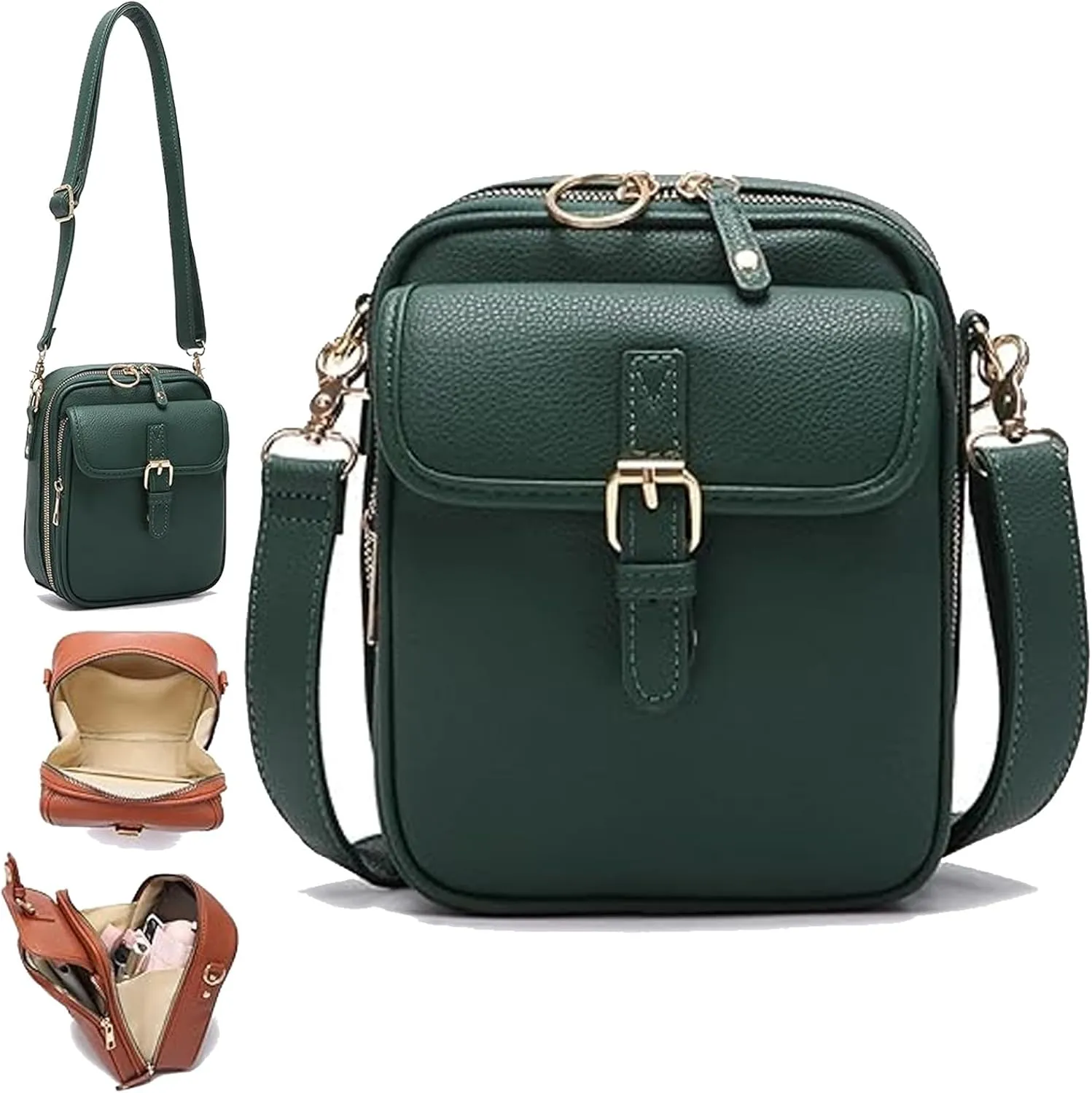 Tojoyride Crossbody Bag, Tojoyride Urvashi Anti Theft Crossbody Leather Purse Bag with Built in Wallet for Women