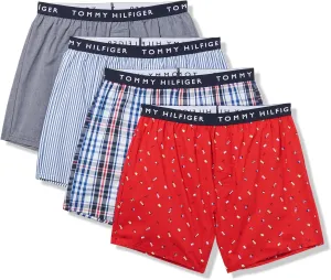 Tommy Hilfiger Men's Cotton Classics Woven Boxers, 4-Pack