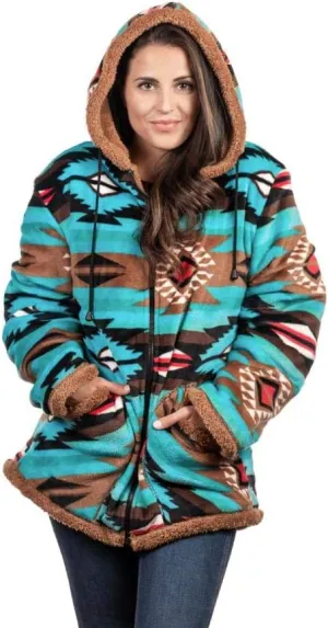 TrailCrest Ladies Smart Plush Sherpa Lined Hooded Sweater Jacket, Zip Up Classic
