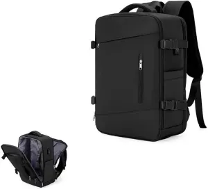 Travel backpack 17-inch Laptop Backpack for Work and Travel, Large Capacity, USB Charger Port, Anti-Theft Design (Black)