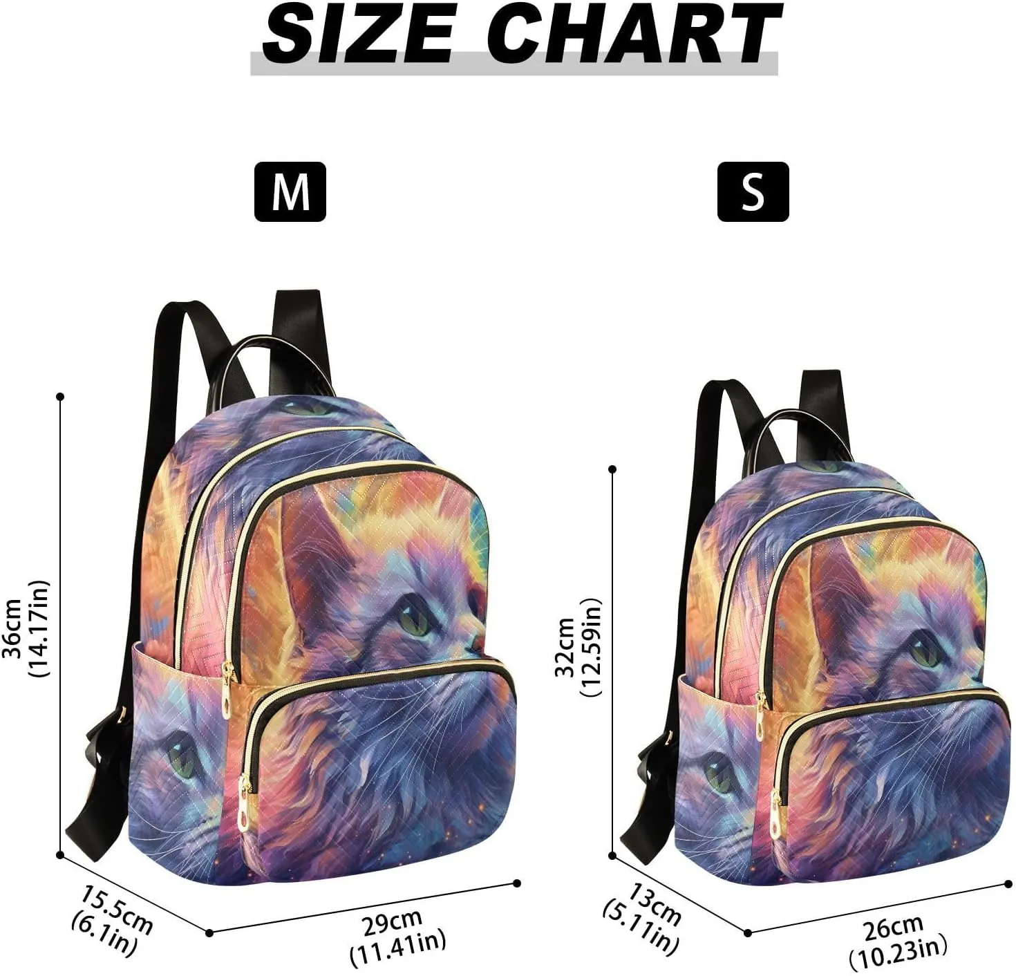 Travel Backpack Purse for Women Fashion Anti-theft Work Casual Animal Cat Pattern Daypack Shoulder Bag