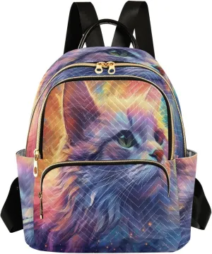 Travel Backpack Purse for Women Fashion Anti-theft Work Casual Animal Cat Pattern Daypack Shoulder Bag