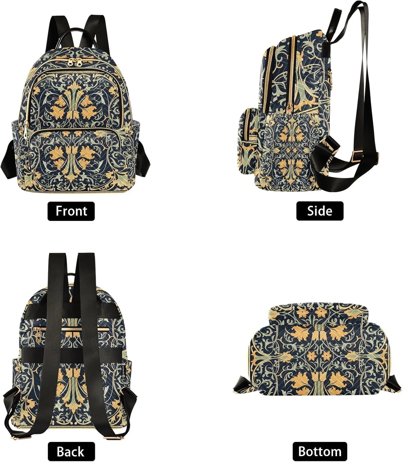 Travel Backpack Purse for Women Fashion Anti-theft Work Casual Arabian Arabic Pattern 3 Daypack Shoulder Bag Medium Size
