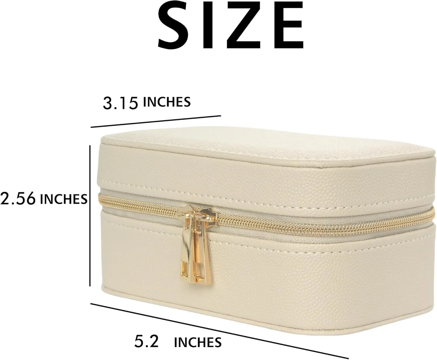 Travel Jewelry Case Bulk Of 4 For Women-Small,Portable, Zip, PU Leather Jewelry Organizer For Earring Bracelets-Beige Mini Travel Jewelry Box Set Perfect For Jewelry Box Bridesmaid Gift