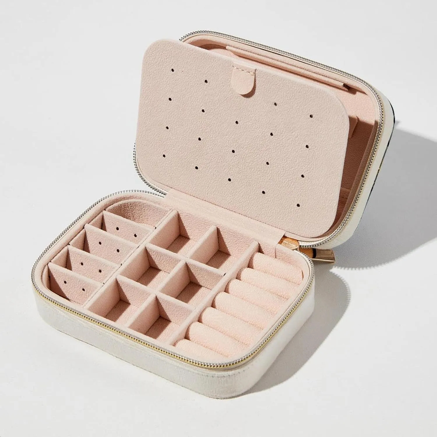 Travel Jewelry Case for Women Girls, Jewelry Organizer Portable Jewelry Storage Display Holder for Necklace Stud Earrings Ring - Abstract Flowers Branches