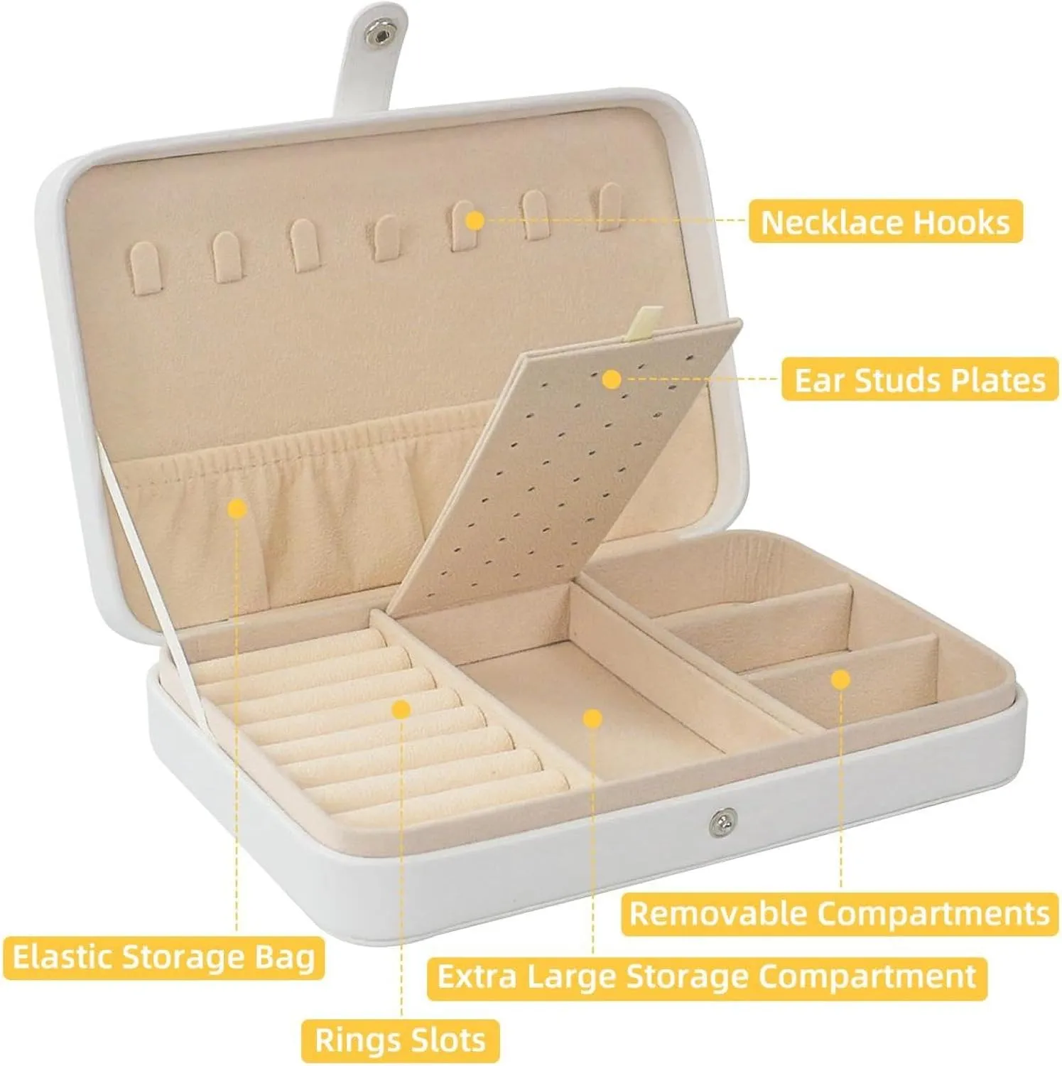 Travel Jewelry Case for Women Girls, Jewelry Organizer Portable Jewelry Storage Display Holder for Necklace Stud Earrings Ring - Tropical Birds Toucan