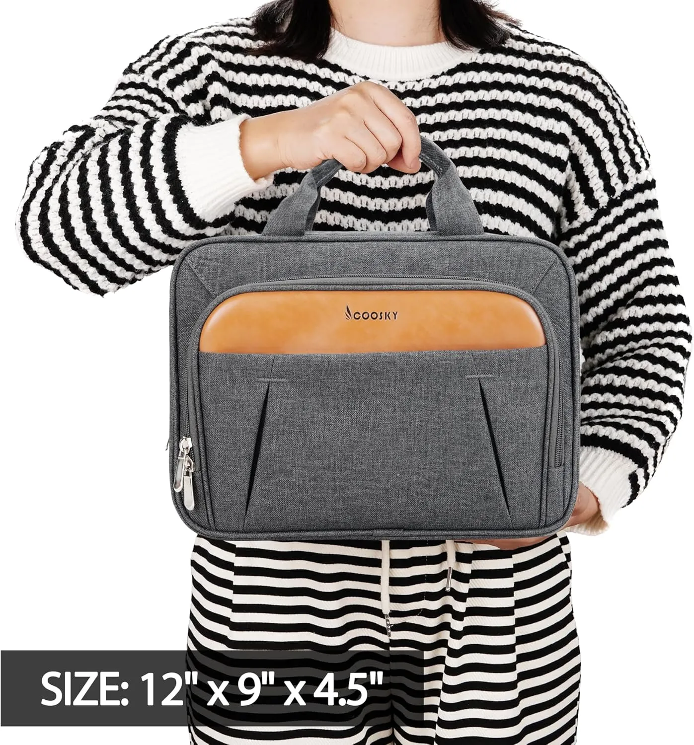 Travel Toiletry Bag for Women and Men, with Jewelry Organizer Compartment and Waterproof pocket, Hanging Makeup Accessories, Cosmetic Essentials, Toiletries Dopp Kit Set with Trolley Belt, Dark Grey