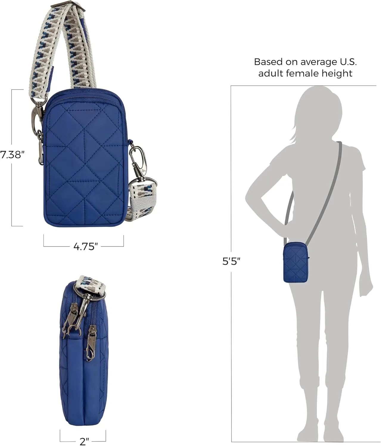 Travelon Anti-Theft Boho 2 Compartment Phone Crossbody