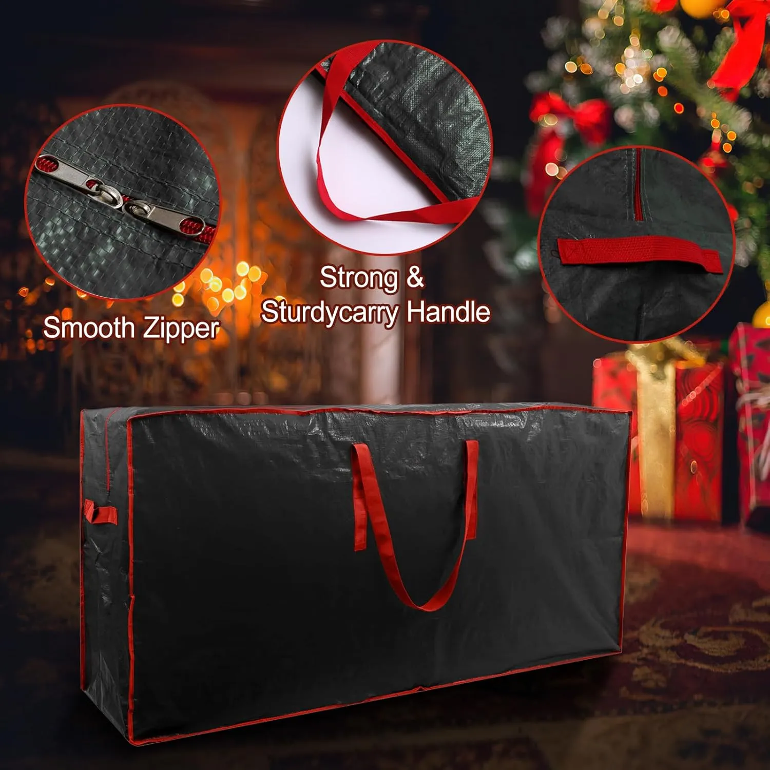 TREE STORAGE BAG 2-pack Christmas Tree Storage Bag Fits Up to 7.5 Ft Tall Disassembled Tree 45 X 15 X 20 INCH Holiday Storages Waterproof Material Protects Dust Container with Handles Sleek Zipper