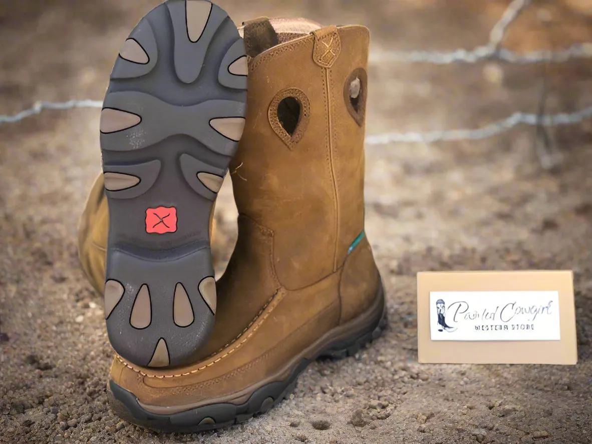 Twisted X Men's Brown Leather Pull On WaterProof Work Boots MHKBW01