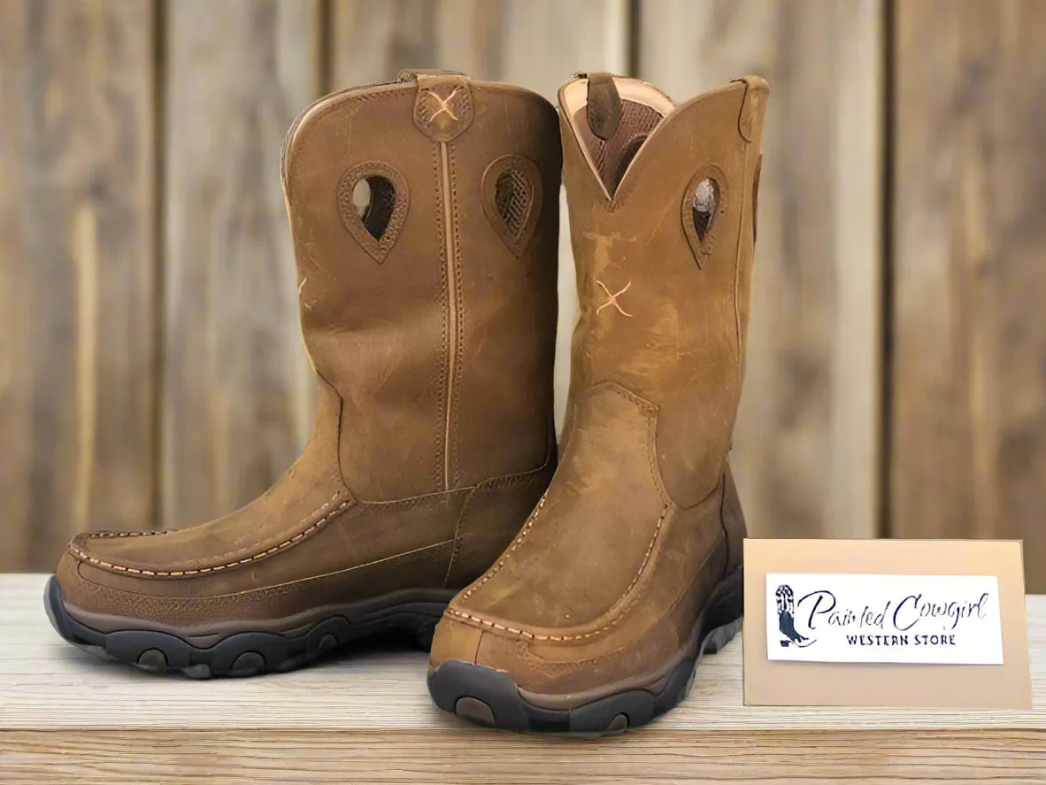 Twisted X Men's Brown Leather Pull On WaterProof Work Boots MHKBW01