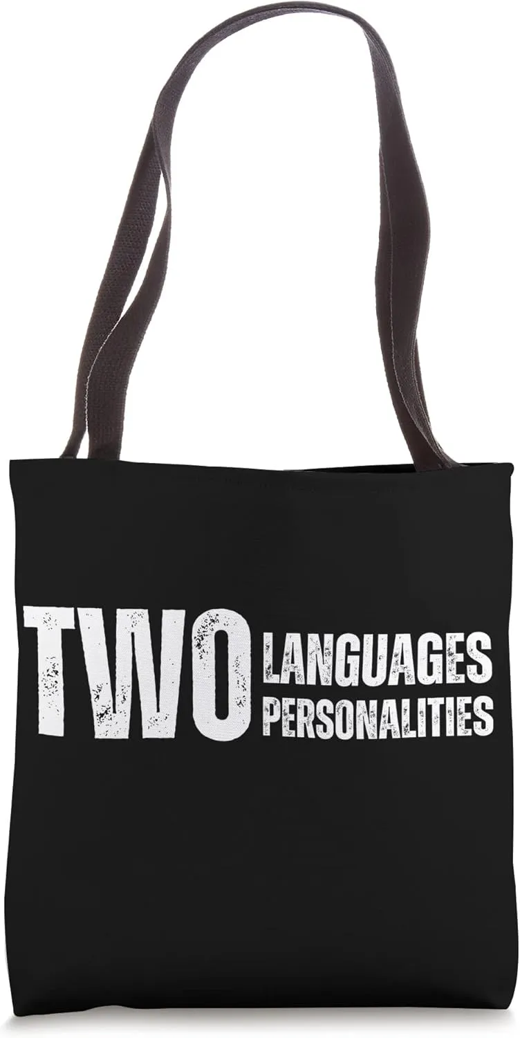 Two Languages Dual Language Bilingual Speakers Tote Bag