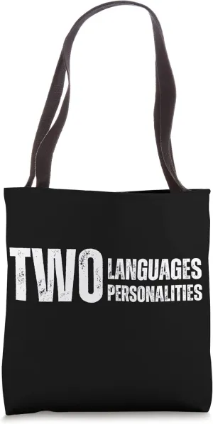 Two Languages Dual Language Bilingual Speakers Tote Bag