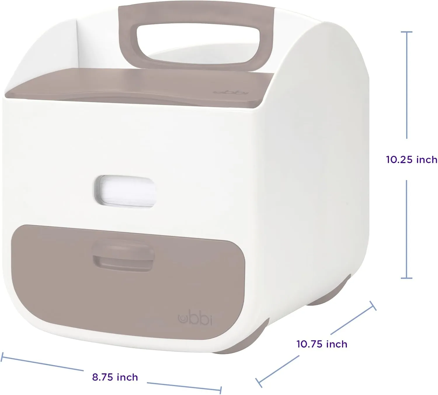 Ubbi Portable Diaper Caddy and Changing Mat, Diaper Storage, Caddy Organizer, Stores Baby Diapers, Wipes & Baby Accessories, Taupe