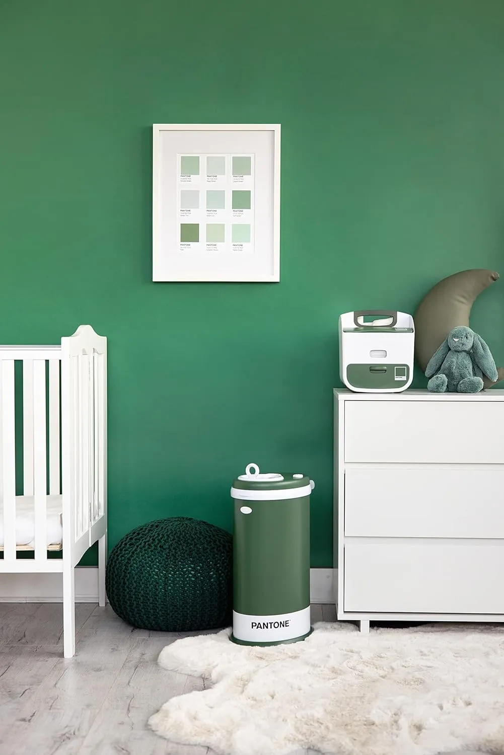 Ubbi Portable Diaper Changing Station Diaper Storage Caddy Organizer, Stores Baby Diapers, Wipes & Baby Accessories, Pantone Green