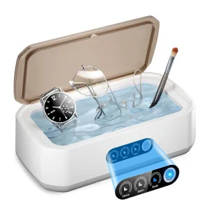 Ultrasonic Retainer Cleaner for Tooth: 50KHz Jewelry Cleaner Deep Cleaning Machine - 650ML Dental Cleaning Pod for Dentures/Mouth Guards/Eyeglasses-3 Timers -Stainless Steel, Reliable Use