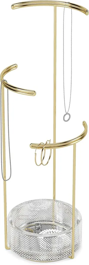 Umbra Tesora Jewelry Organizer and Jewelry Stand with Glass Base