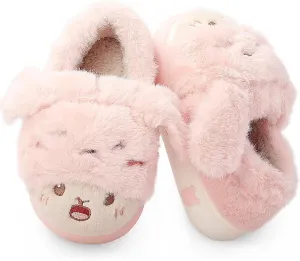 Unisex Kids Toddler Slippers - Brown, Fuzzy, Playful, Cartoon Animal Themed - Panda & Sloth Motifs - Soft Plush, Warm, Anti-Slip EVA Soles - Perfect for Indoor, Outdoor & Casual Wear