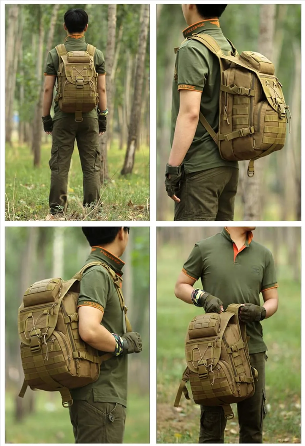 UNISTRENGH 40L Military Tactical Backpack MOLLE Assault Daypack Pack Gear Rucksack Large WR Bag Sport Outdoor for Hunting Camping Trekking, CP Camouflage