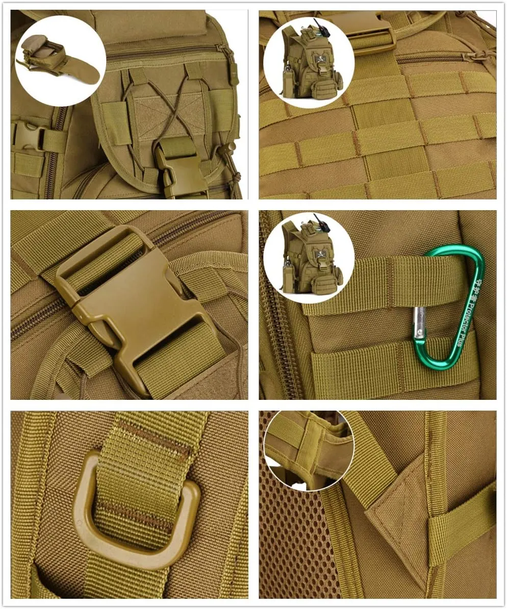 UNISTRENGH 40L Military Tactical Backpack MOLLE Assault Daypack Pack Gear Rucksack Large WR Bag Sport Outdoor for Hunting Camping Trekking, CP Camouflage