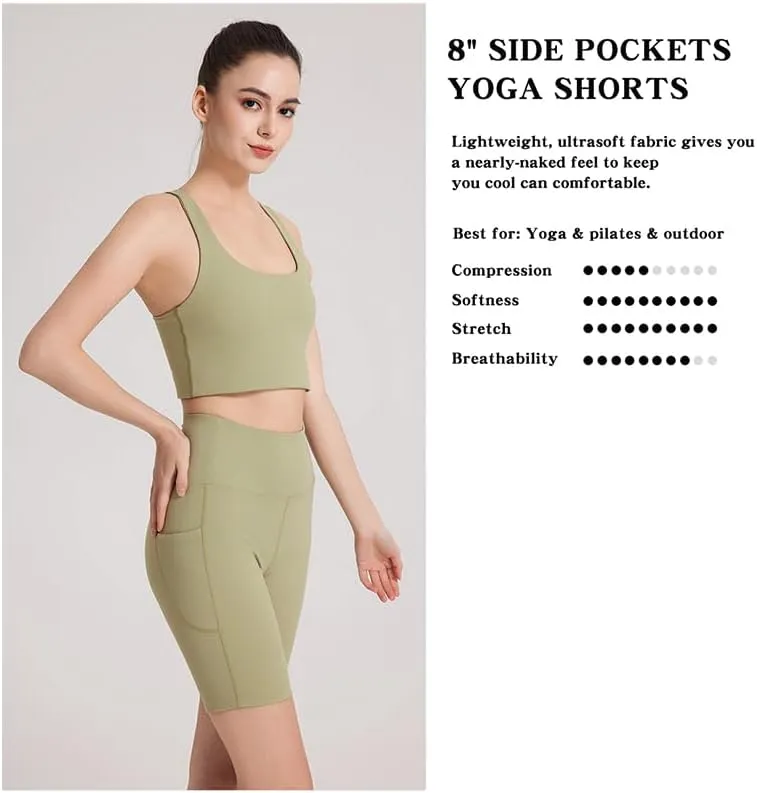 UNWAVER Womens High Waist Yoga Pants with Pockets, Tummy Control Workout Running Yoga Leggings for Women