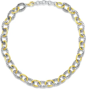 UNY JEWEL Jewelry Make a Statement with Multi Dots Oval Link Chain Necklace Designer Brand Inspired Women