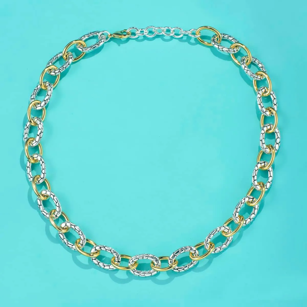 UNY JEWEL Jewelry Make a Statement with Multi Dots Oval Link Chain Necklace Designer Brand Inspired Women