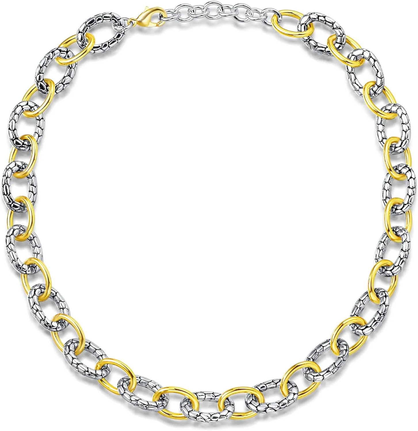 UNY JEWEL Jewelry Make a Statement with Multi Dots Oval Link Chain Necklace Designer Brand Inspired Women
