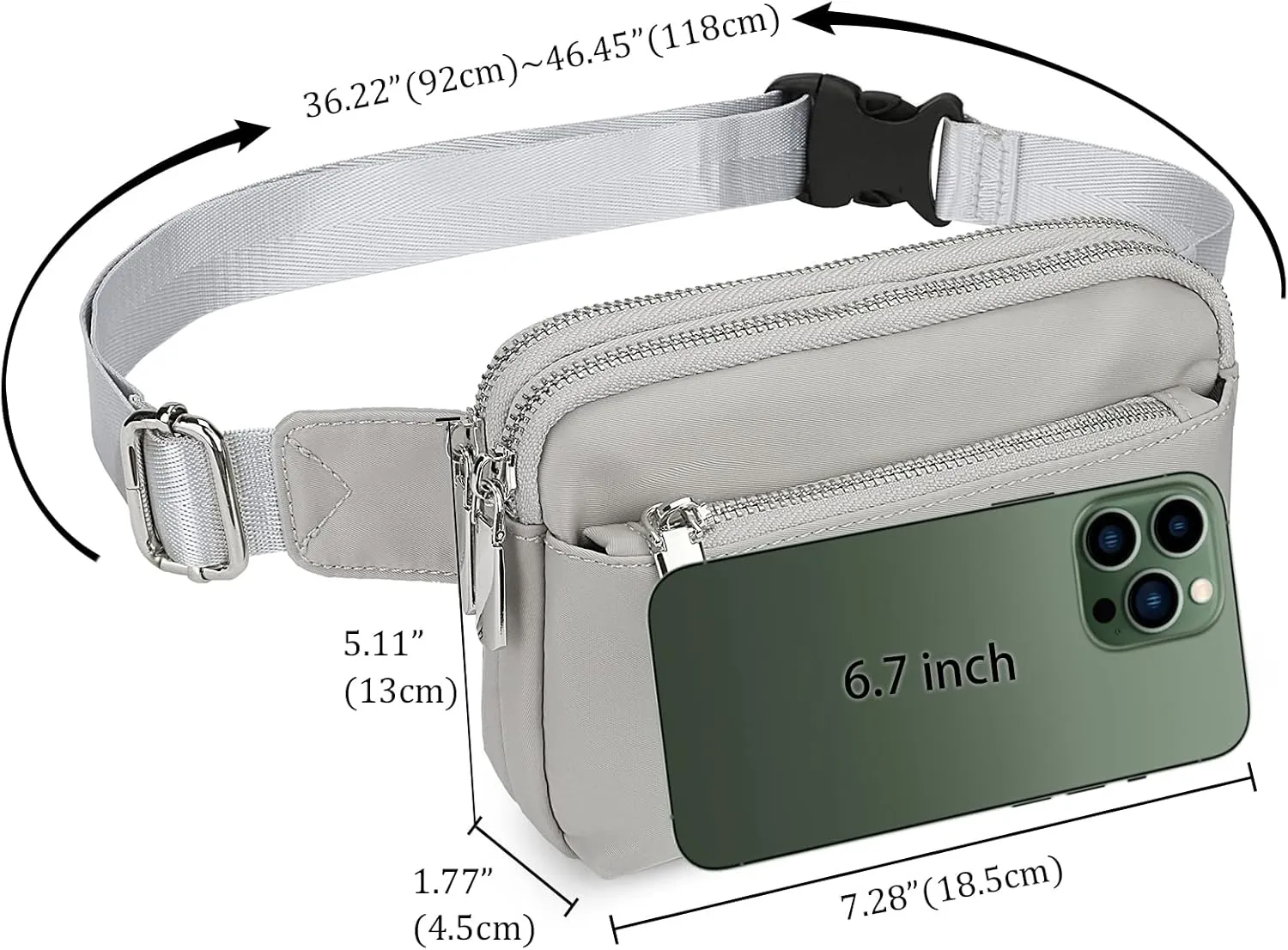 Uromee Fanny Packs for Women Crossbody Belt Bag Nylon Fashion Mini Waist Bag Everywhere Travel Hiking Running Adjustable Strap