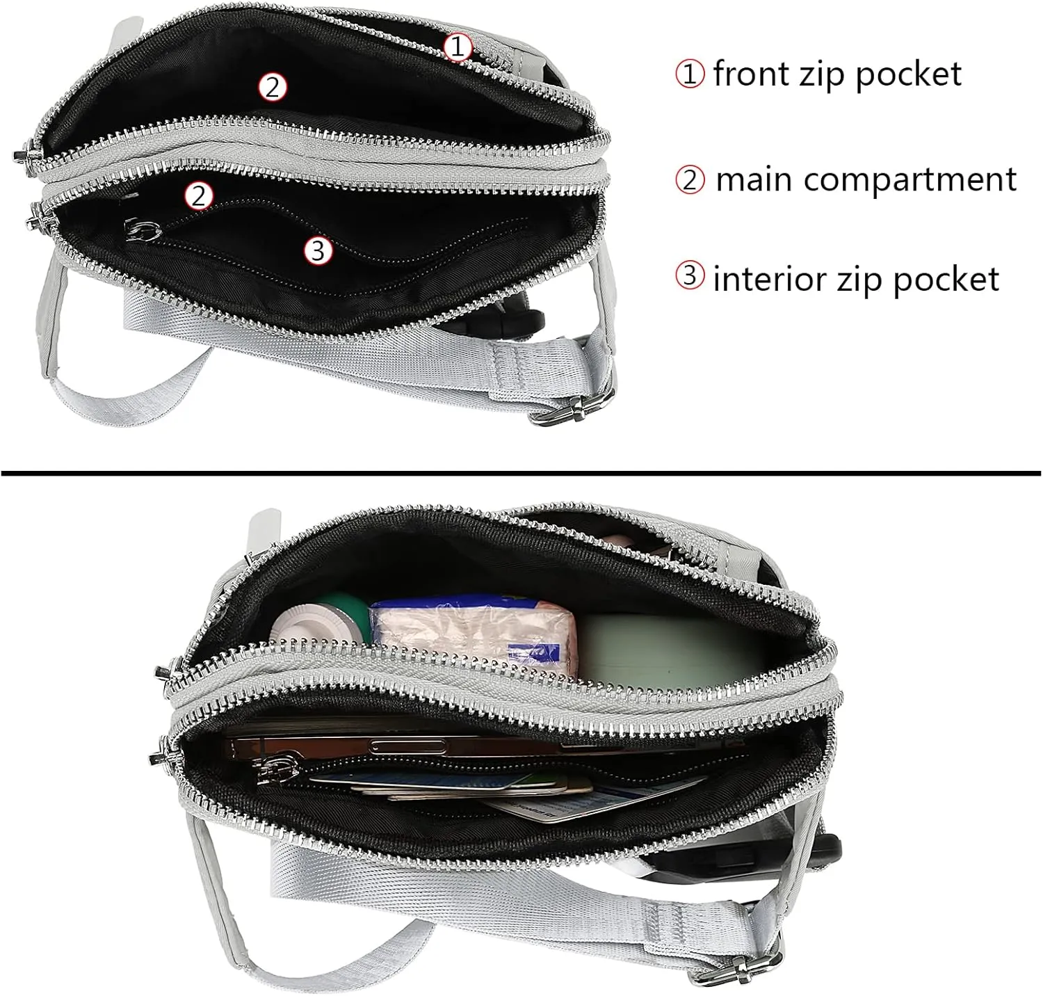Uromee Fanny Packs for Women Crossbody Belt Bag Nylon Fashion Mini Waist Bag Everywhere Travel Hiking Running Adjustable Strap