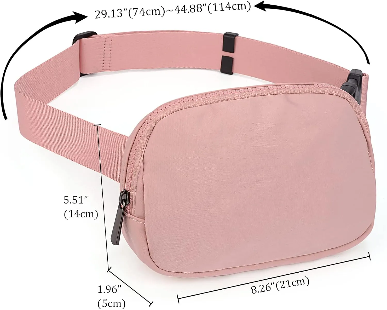 Uromee Fanny Packs for Women Crossbody Belt Bag Nylon Fashion Waist Bag Lightweight Everywhere Travel Running Hiking Adjustable Strap