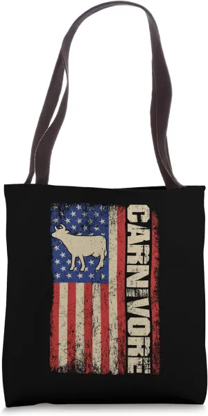 USA Carnivore Diet Anti-Vegan Anti-Vegetarian Keto Diet Tote Bag