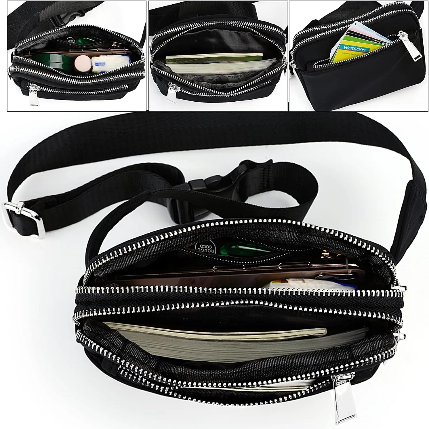 UTO Fanny Pack for Women Crossbody Trendy Fashion Belt Purse Chest Waist Hip Bumbag for Outdoor Shopping Travel Hiking