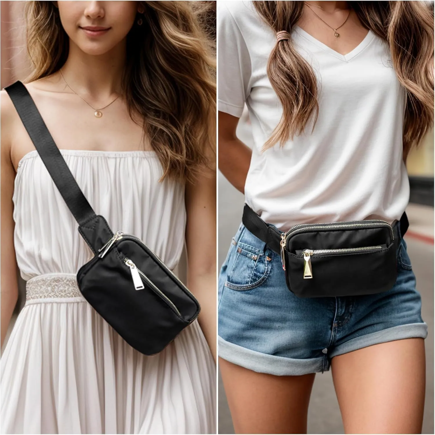 UTO Fanny Pack for Women Crossbody Trendy Fashion Belt Purse Chest Waist Hip Bumbag for Outdoor Shopping Travel Hiking