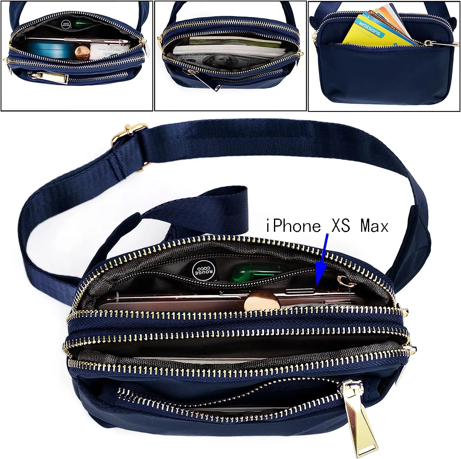 UTO Fanny Pack for Women Crossbody Trendy Fashion Belt Purse Chest Waist Hip Bumbag for Outdoor Shopping Travel Hiking