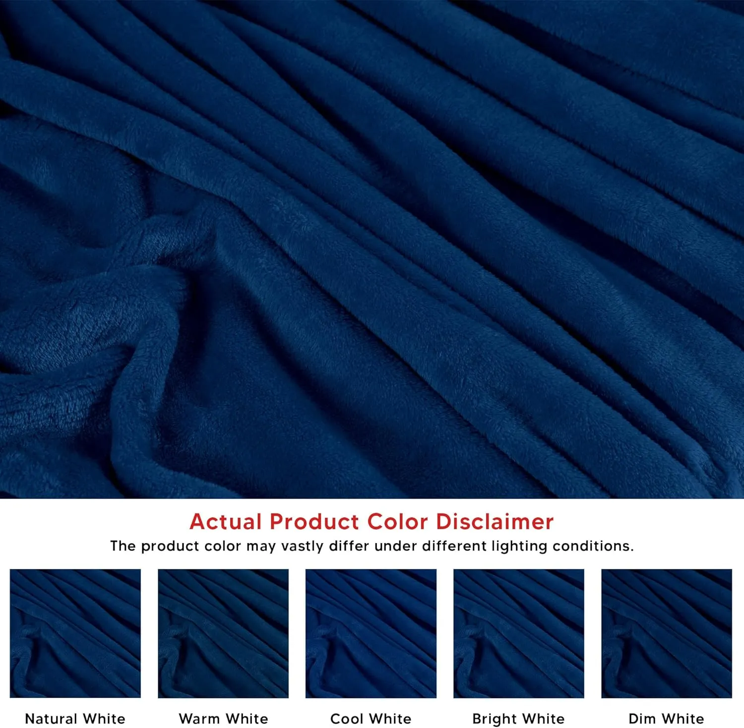 Utopia Bedding Navy Fleece Blanket Queen Size Lightweight Fuzzy Soft Anti-Static Microfiber Bed Blanket (90x90 Inch)
