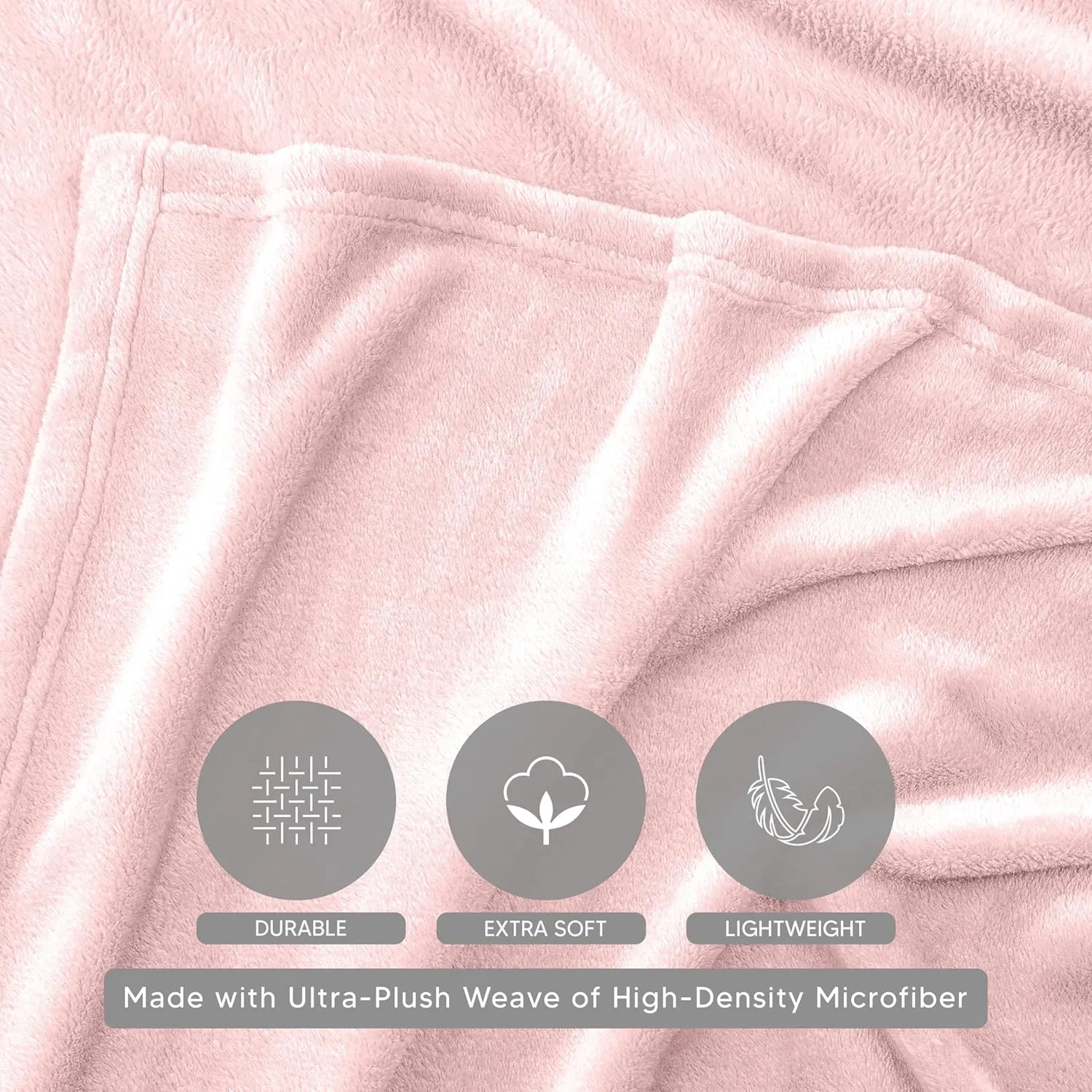 Utopia Bedding Pink Fleece Blanket Queen Size Fuzzy Soft Anti-Static Microfiber Bed Blanket (90x90 Inch)