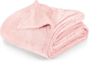 Utopia Bedding Pink Fleece Blanket Queen Size Fuzzy Soft Anti-Static Microfiber Bed Blanket (90x90 Inch)