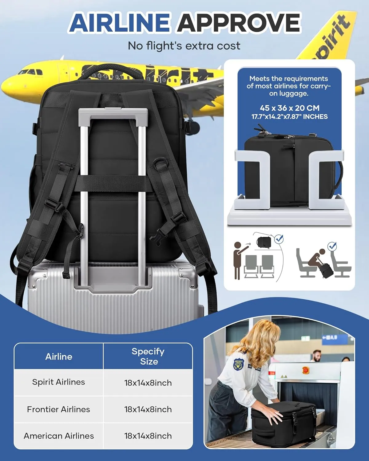 Vacuum Backpack Travel Airback Vacpack Backpack Seal Backpacks Traveling Backpacks Vacuum Compression Air Travel Bag, Large 18×14×8IN Personal Item Bag Carry on Luggage,Black