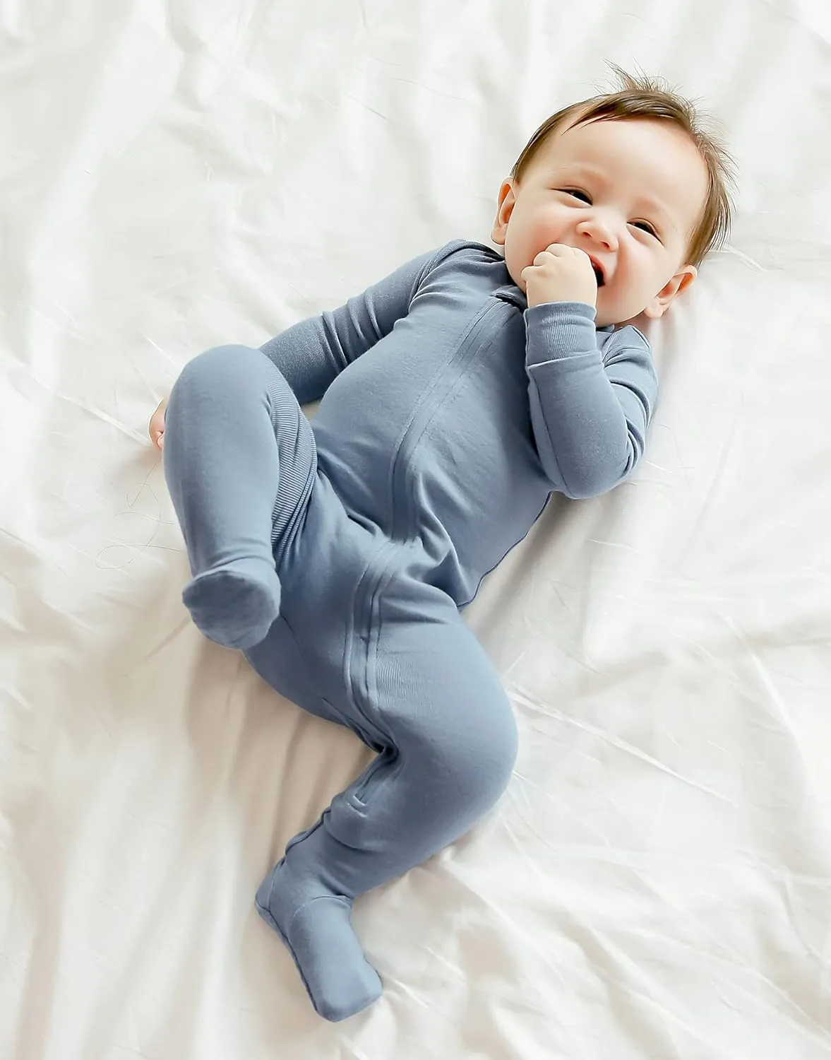 VAENAIT BABY Preemie Infant Boys Girls Footie Pajama Footed Sleep and Play Premium Modal Pajamas Available newborn-2T