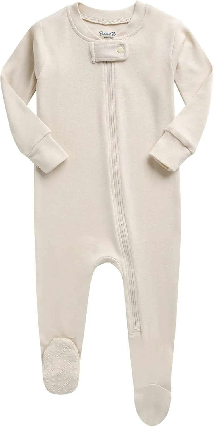 VAENAIT BABY Preemie Infant Boys Girls Footie Pajama Footed Sleep and Play Premium Modal Pajamas Available newborn-2T