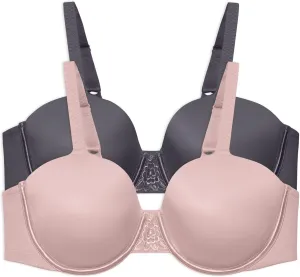 Vanity Fair Women's Beauty Back Full Coverage Underwire Bra, Full Figure - Quartz/Steele, 42D